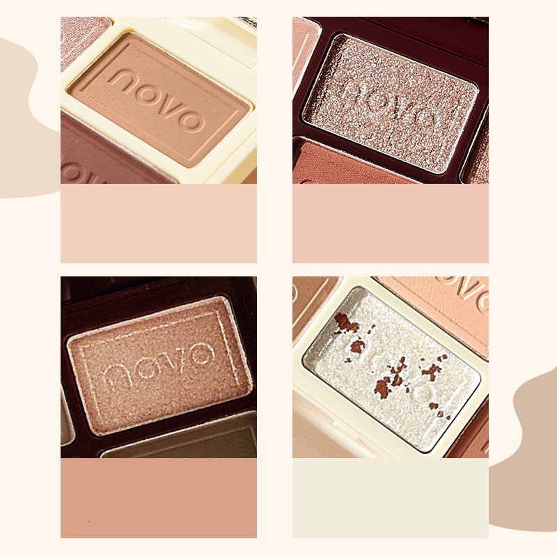 Bảng phấn mắt 6 màu NOVO xinh xắn có nhũ Creamy Milk Chocolate Charming Big Eyes NOVO43