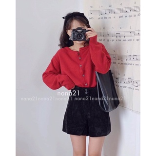 Quần short nhung cạp chun 2 cúc