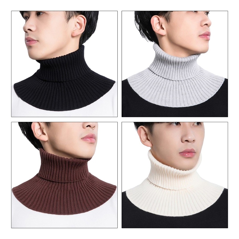 Áo cổ lọ giả lông cừu giữ ấm co giãn có thể tháo rời cho nữ