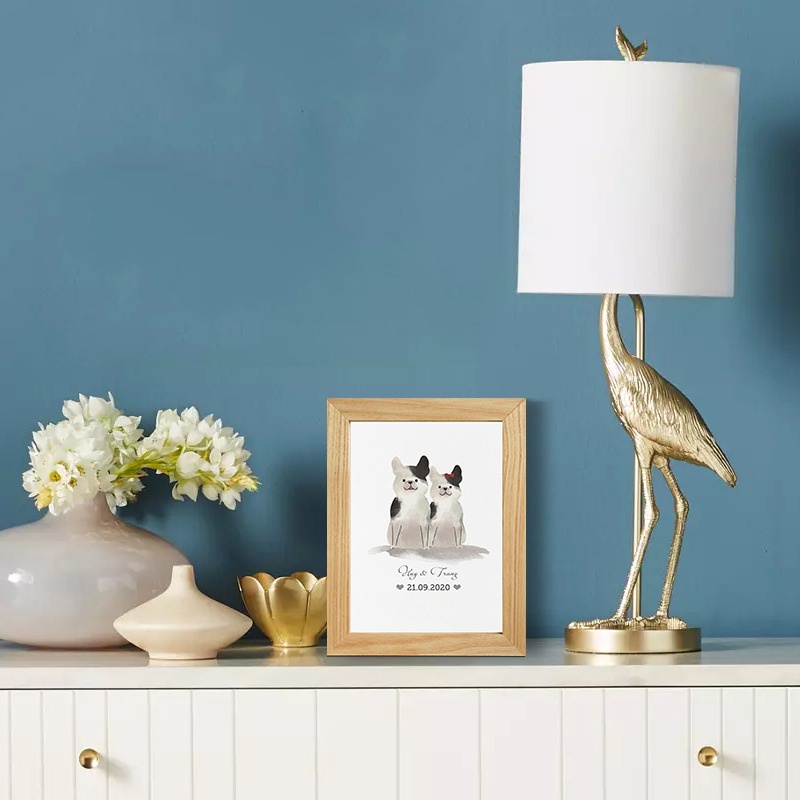 Pet Couple - Quà tặng người yêu tranh cặp đôi viết tên theo yêu cầu hình động vật