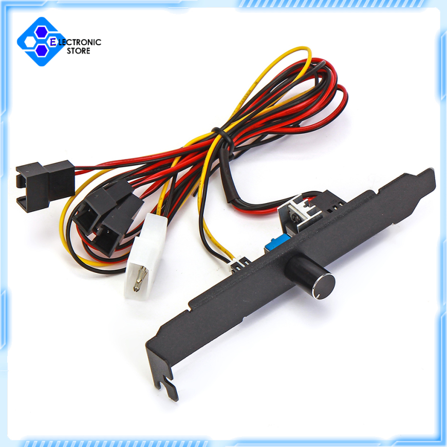 [Electronic store]3 Channels PC Cooling Fan Speed Controller Governor PCI Bracket 12V Power