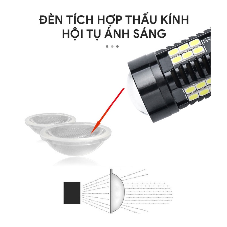 Đèn LED  hậu, phanh, xi nhan chip 3030 T203030-21 chân T20 7743 Màu trắng