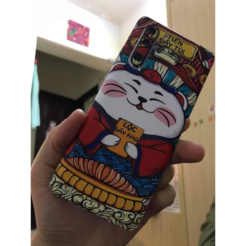 Miếng Dán skin mèo thần tài huawei P30 Pro full lỗ loa