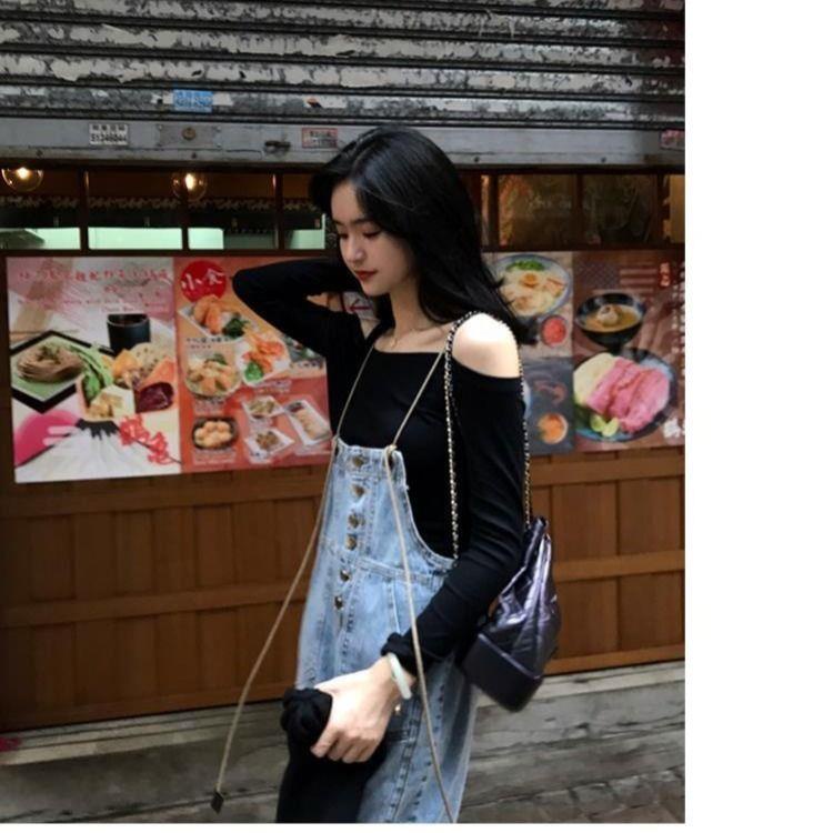 Jumpsuit Denim Dáng Rộng Phong Cách Hyuna Thời Trang Hè Thu Hàn Quốc 2020 Mới