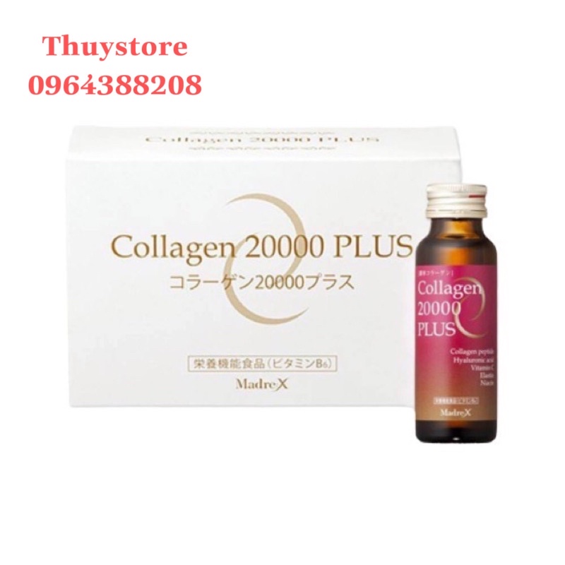 Nước Uống Làm Đẹp Da Collagen 20000mg Plus Madre :X Hộp 10 Lọ Nhật Bản