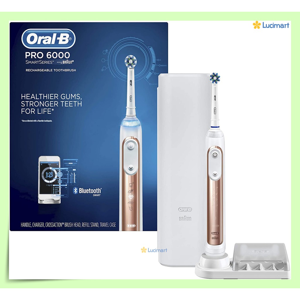 Bàn chải điện Oral-B Pro 6000 Smart Series Power Rechargeable Electric Toothbrush [Hàng Đức]