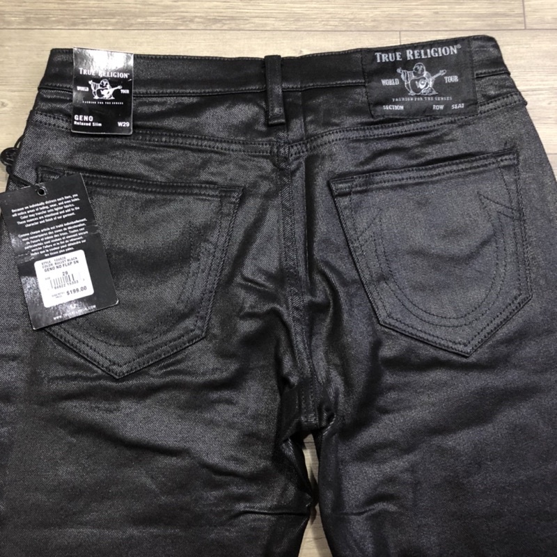 Quần jeans ông địa màu đen bóng chính hãng