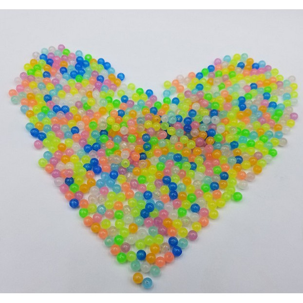 Chuỗi hạt Acrylic màu dạ quang 6/ 8/ 10/ 12mm dùng làm trang sức thủ công