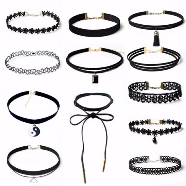Bán sỉ Bộ vòng cổ choker tattoo 12 chiếc thời trang