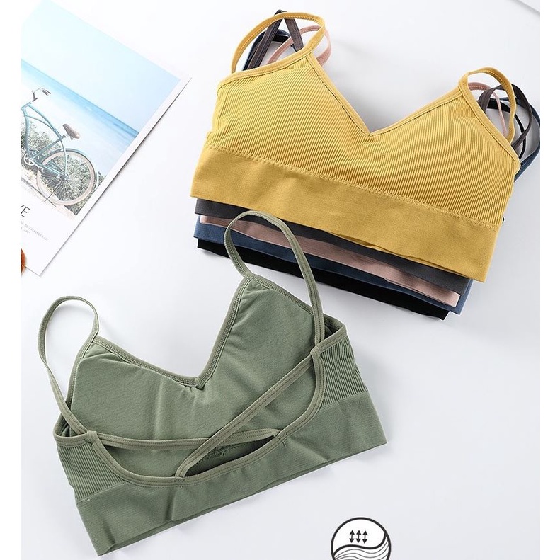 Áo Ngực cotton Không Gọng Dây Chéo Lưng Gợi Cảm Cỡ Lớn 45-65kg