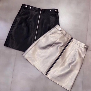 Chân váy da bóng kéo khoá