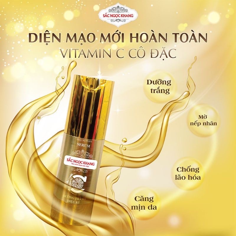 Serum dưỡng trắng Sắc Ngọc Khang _ hỗ trợ dưỡng trắng da từ vitamin C thế hệ mới dưỡng trắng diệu kỳ chai 30ml