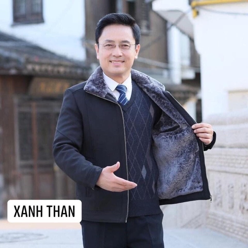 Áo phao lót lông tặng ông/bố(Hàng sẵn)