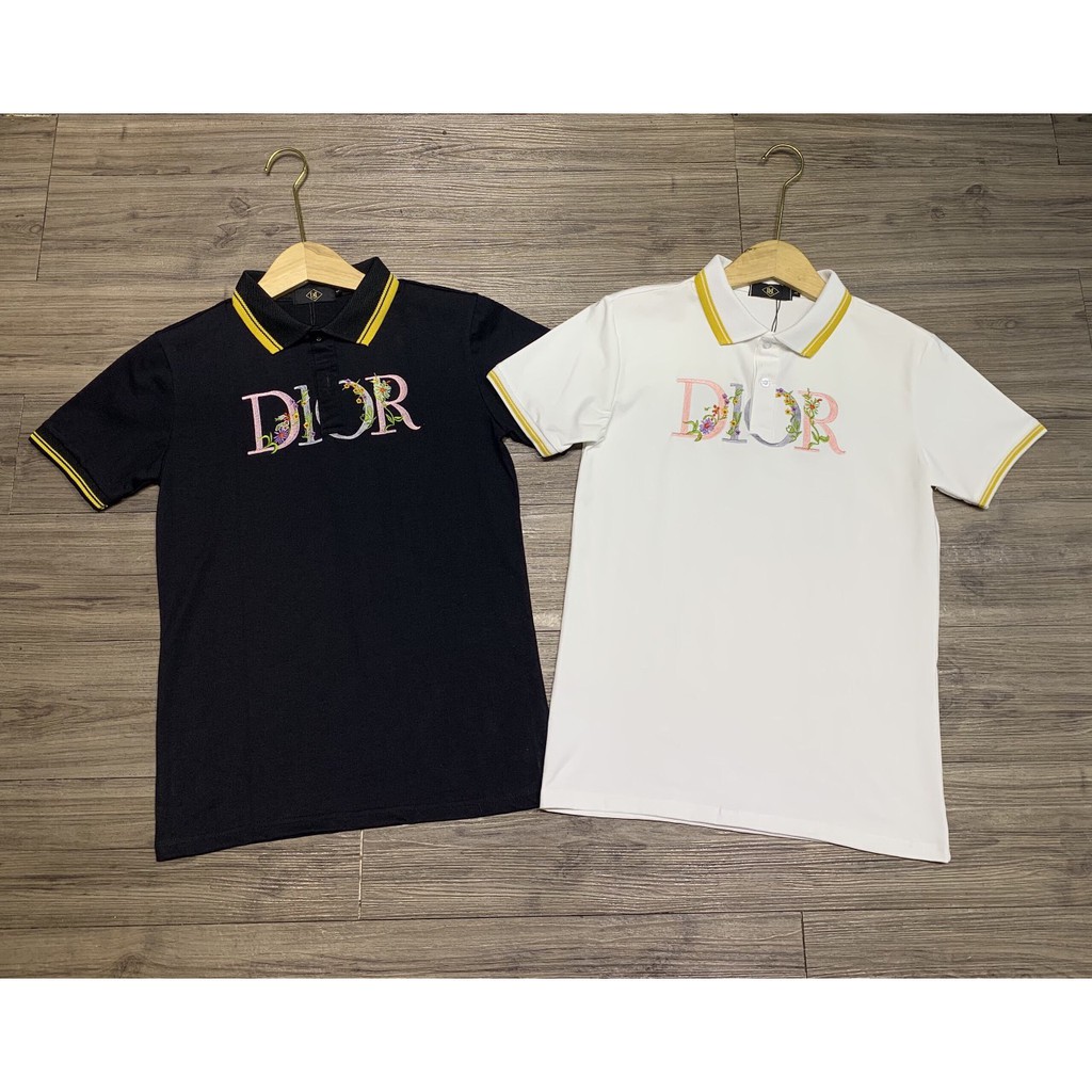 Áo thun cổ trụ áo thêu nổi (chất cotton 100% vải dày cực mát) | BigBuy360 - bigbuy360.vn