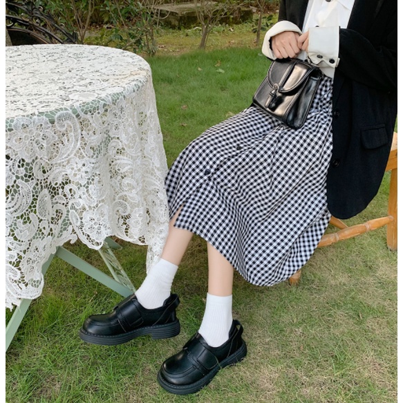 Giày Da Đế Dày Thời Trang Xuân Thu Anh Quốc Cổ Điển Dành Cho Nữ