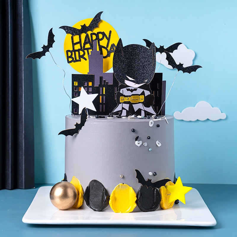 1 Set Phụ Kiện Trang Trí Bánh Cupcake Hình Nhân Vật Siêu Anh Hùng Chất Lượng Cao