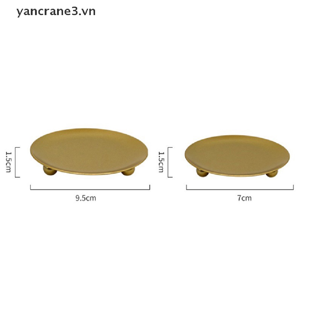 Khay Đựng Nến Bằng Kim Loại Mạ Màu Sắc 3Vn
