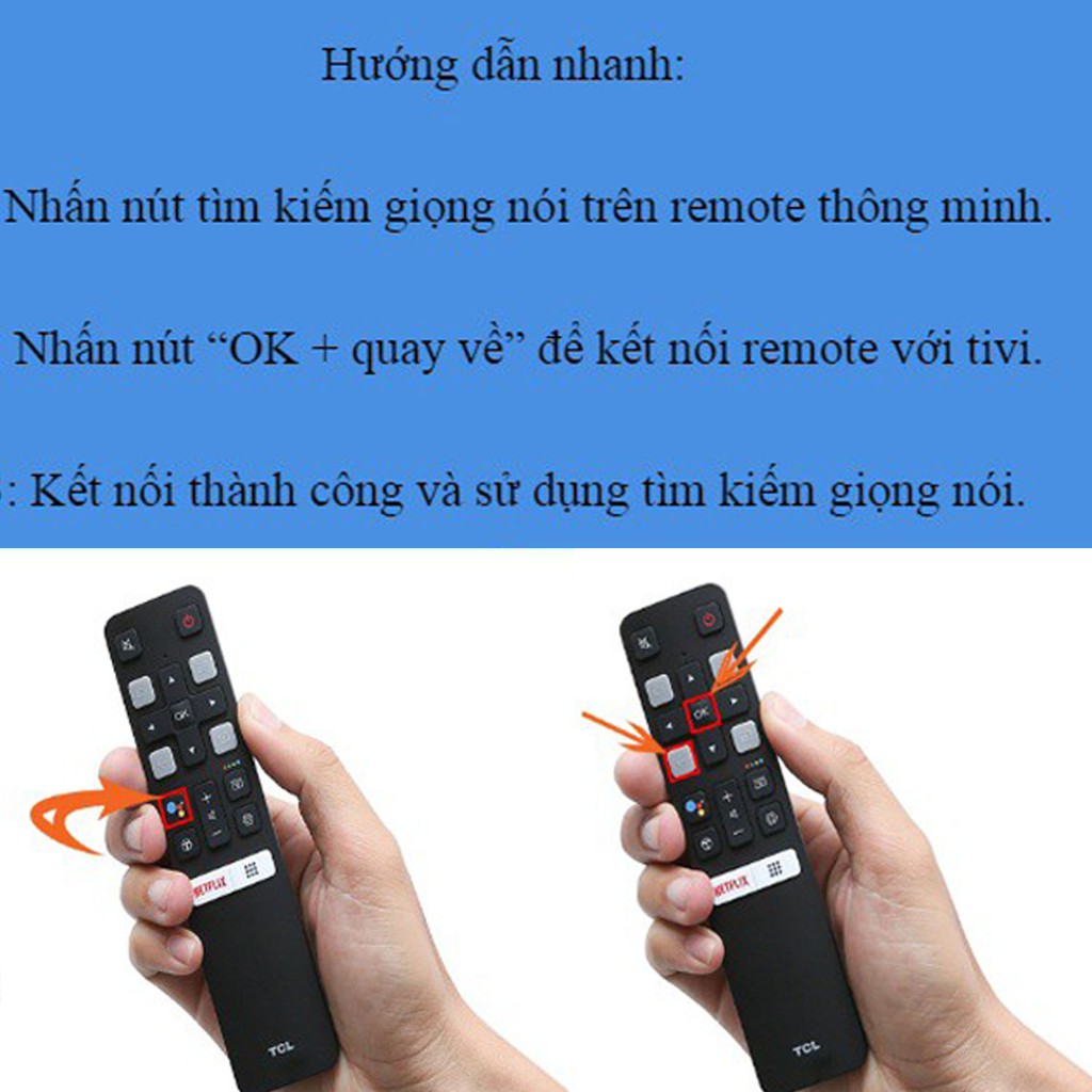 Điều khiển TCL có "GIỌNG NÓI'' + "CHÍNH HÃNG'' cho Tivi Smart. (Mẫu số 9)