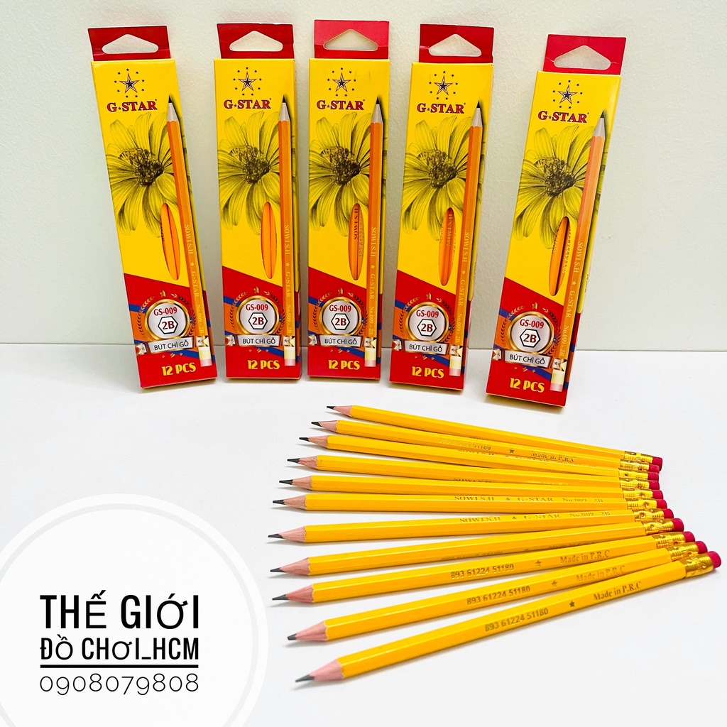 [NÉT MỎNG -ĐẬM] Bút Chì Gỗ 2B Gstar - 1 Cây