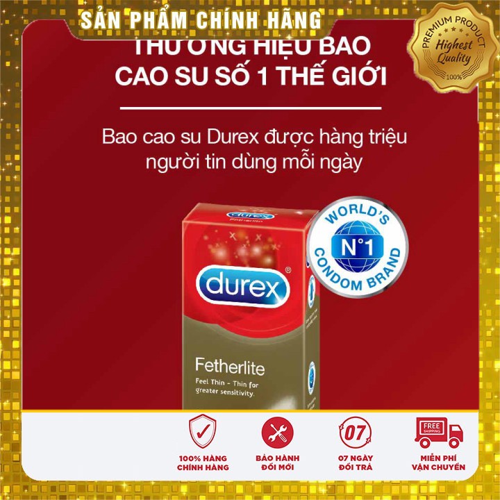 [CHÍNH HÃNG] Bộ 2 bao cao su Durex Fetherlite 12 bao/hộp + Tặng 2 hộp cùng loại