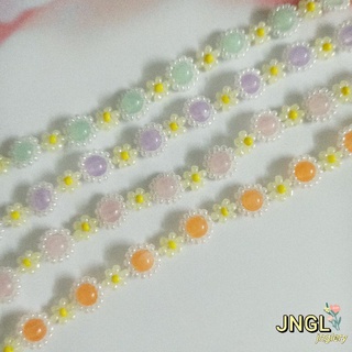 Vòng tay handmade hình hoa vòng đeo tay hạt đá nhiều màu sắc