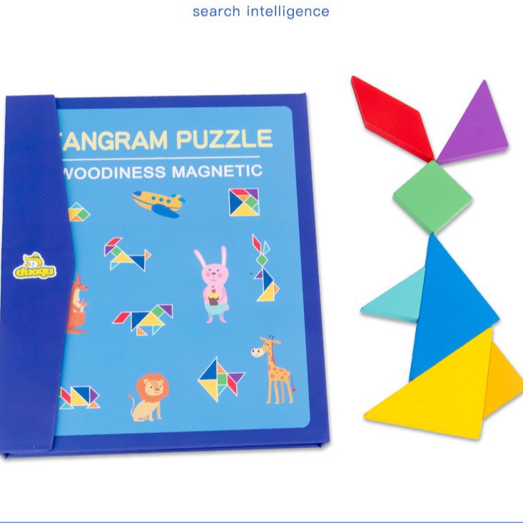 [Siêu Sale] ĐỒ CHƠI GỖ GHÉP HÌNH TRÍ TUỆ TANGRAM BẰNG NAM CHÂM KÈM HƯỚNG DẪN