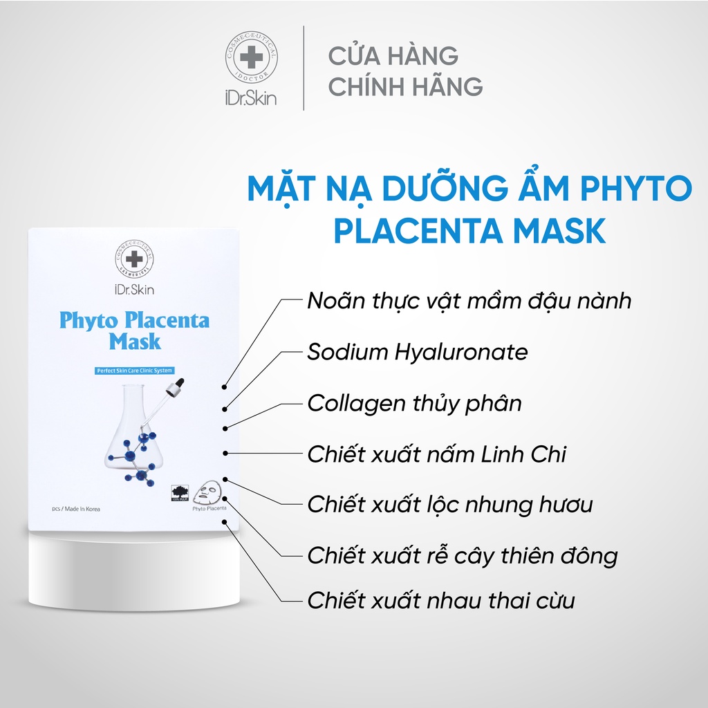 [MUA 2 TẶNG 1] Mặt nạ nhau thai iDr.Skin Phyto Placenta Mask chuẩn spa ngay tại nhà