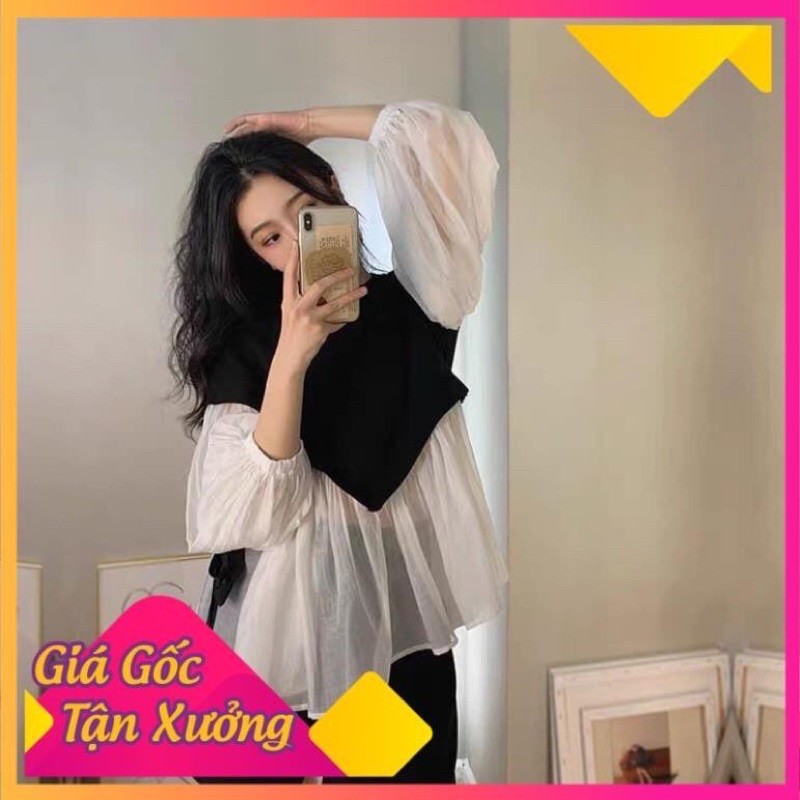 [Loại 1- XẢ KHO] Áo babydoll ulzzang dài tay giấu dáng cực tiểu thư hot trend- áo babydoll nơ eo | BigBuy360 - bigbuy360.vn