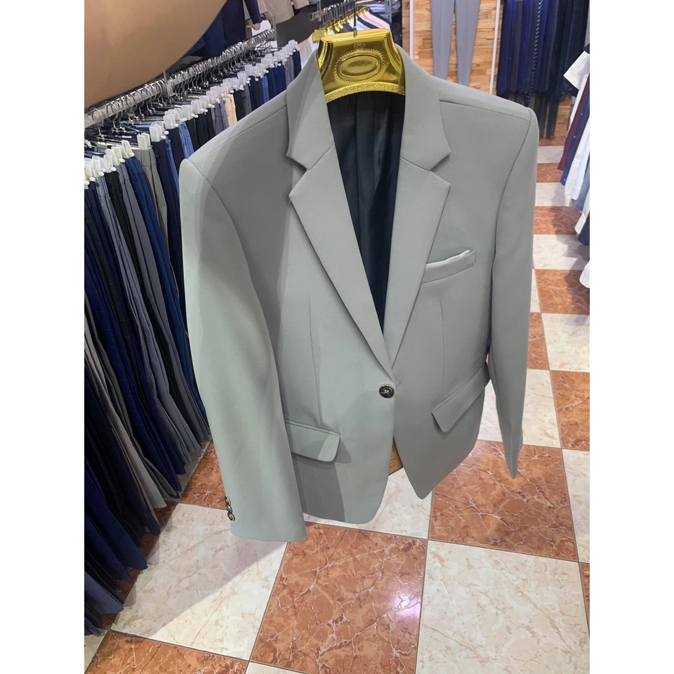 Bộ vest nam màu xám đá cao cấp, vest cưới, vest Hàn Quốc