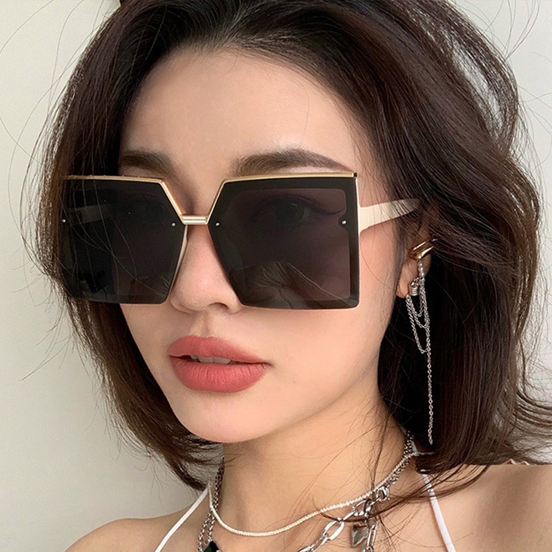 Kính Mát Gọng Vuông Cỡ Lớn Chống Tia UV Thời Trang Hàn Quốc Cho Nữ