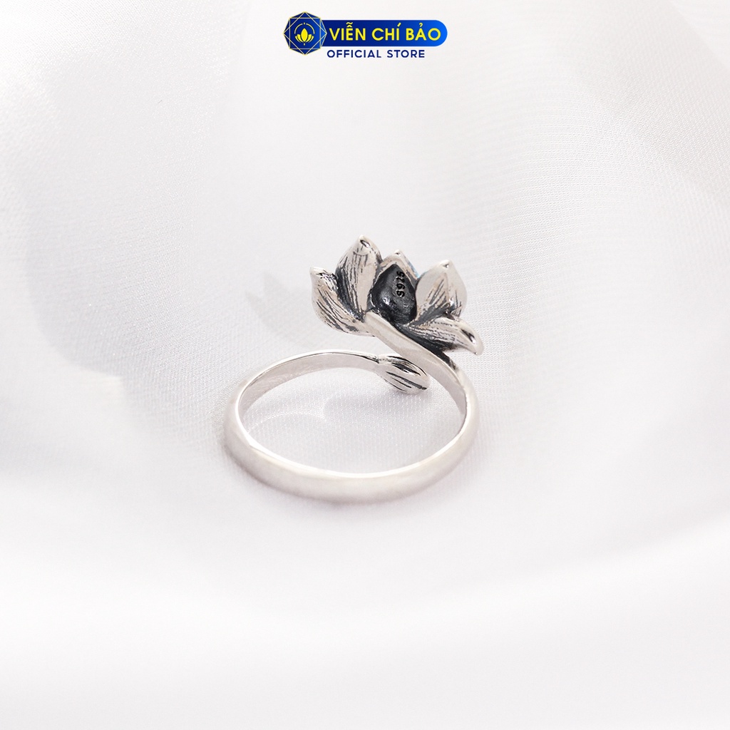 Nhẫn bạc nữ Hoa Sen Xanh chất liệu bạc Thái 925 thời trang phụ kiện trang sức nữ Viễn Chí Bảo N000503