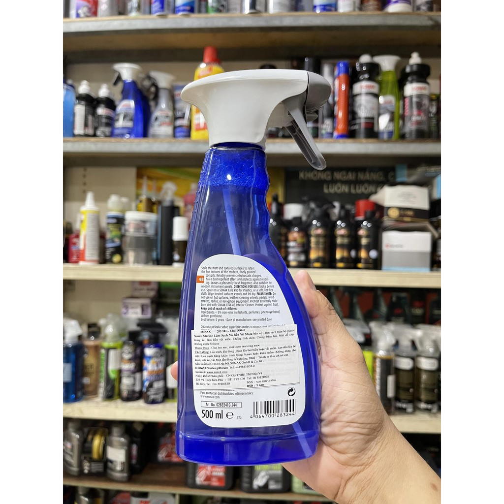 CHAI XỊT VỆ SINH VÀ BẢO DƯỠNG NHỰA TAP LÔ XE BÓNG MỜ SONAX XTREME COCKPIT CLEANER LIMPLIA SALPICADEROS 2832410 500ML