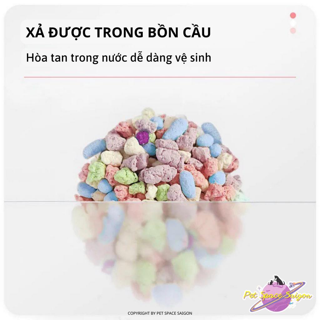 Cát đậu nành cầu vồng cho mèo không bụi, khử khuẩn, hút tốt, xả được bồn cầu