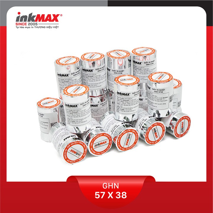 Thùng 100 cuộn - Giấy nhiệt khổ K57x38 - Giấy in Bill khổ K57 - Giấy in hóa đơn K57
