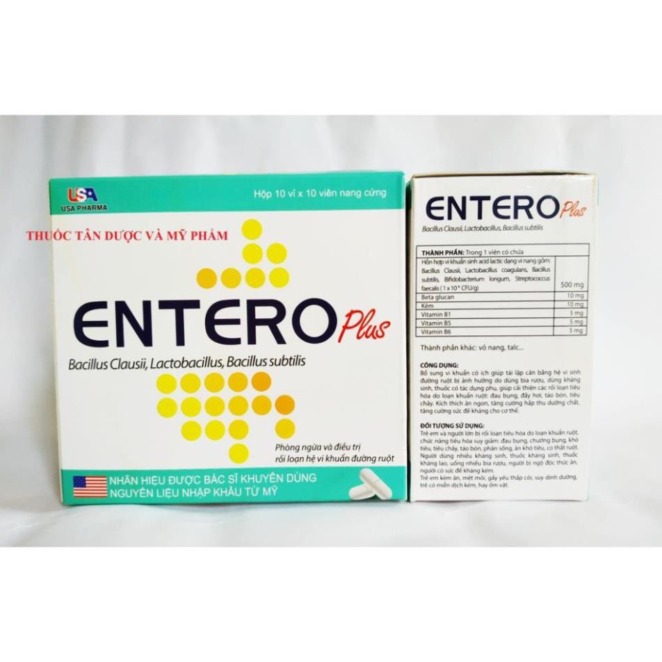 Viên uống men vi sinh Entero plus - PHÒNG NGỪA RỐI LOẠN HỆ VI KHUẨN ĐƯỜNG RUỘT - TĂNG CƯỜNG SỨC ĐỀ KHÁNG - DỄ SỬ DỤNG