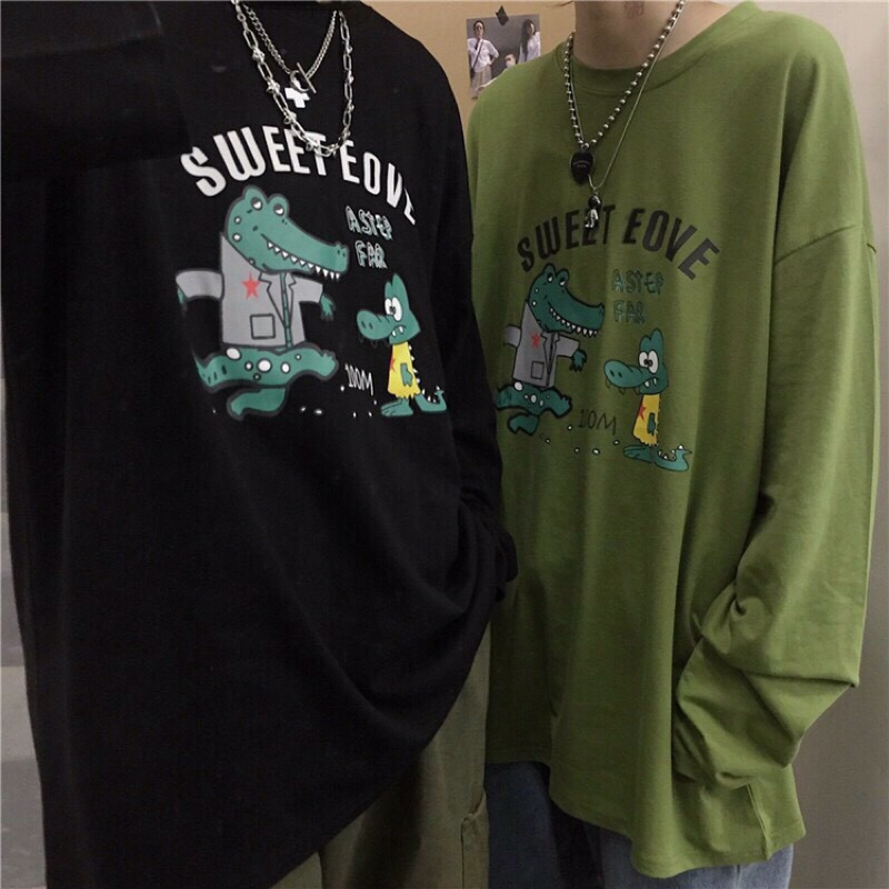 Áo thun nam Unisex tay dài in cá sấu Sweet ADHV001 | BigBuy360 - bigbuy360.vn