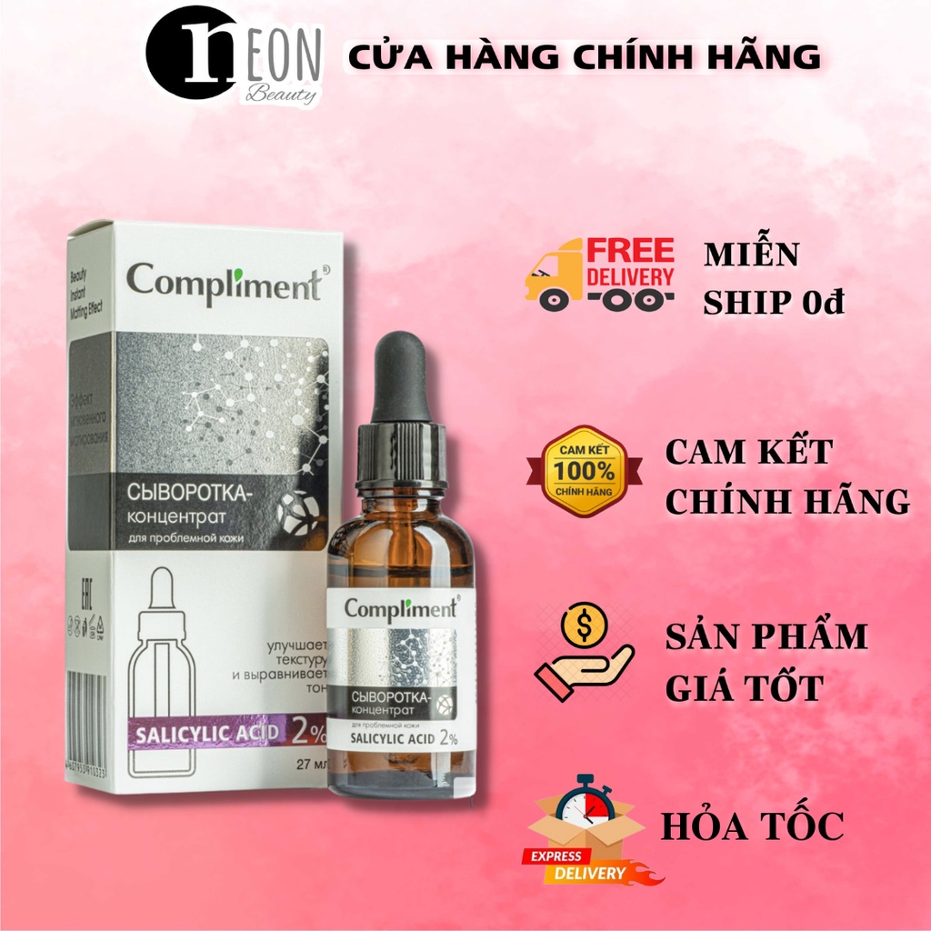 [HÀNG CTY]Serum Compliment 2% BHA làm sạch sâu, giảm mụn, se lỗ chân lông, kiềm dầu cho da dầu mụn - NEON BEAUTY | BigBuy360 - bigbuy360.vn