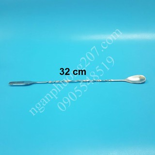 Muỗng khuấy inox 2 đầu , muỗng barspoon pha chế dài 32 CM
