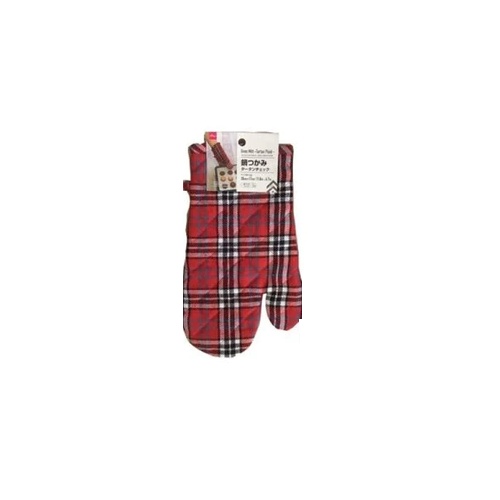 Daiso Japan Bao Tay Nhấc Nồi Oven Mitt -Tartan Plaid - 30Cm X 17Cm - 11.8In X 6.7In-