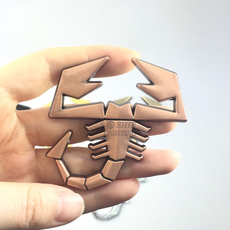 Logo kim loại hình bò cạp dán trang trí xe hơi Fiat Abarth