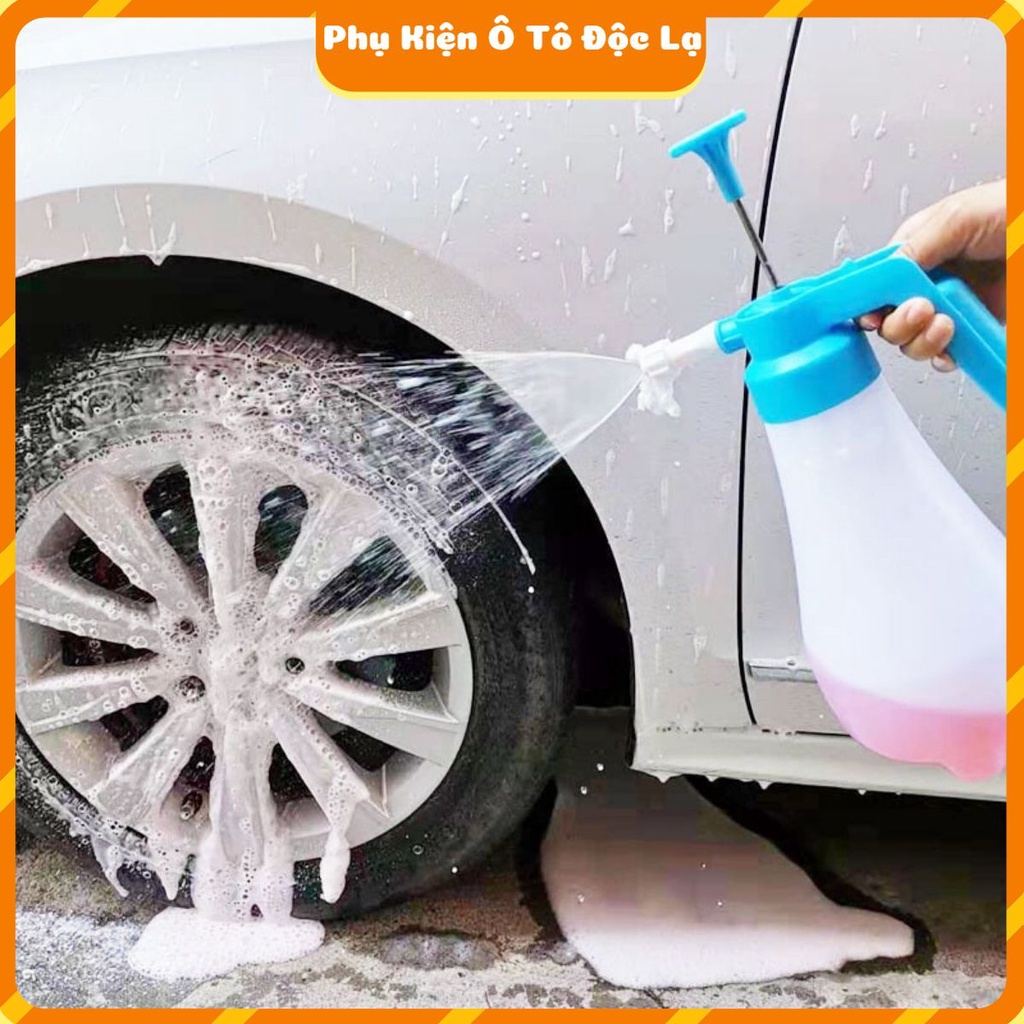 Bình Xịt Tạo Bọt Tuyết Rửa Xe Ô Tô, Xe Máy Cầm Tay 1.8L Tiện Dụng