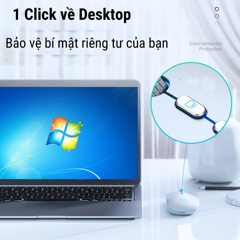 Chuôt bluetooth không dây, con chuột ko dây pin sạc macbook có đèn Led tĩnh âm silent INPHIC M1L 1 chạm về Desktop