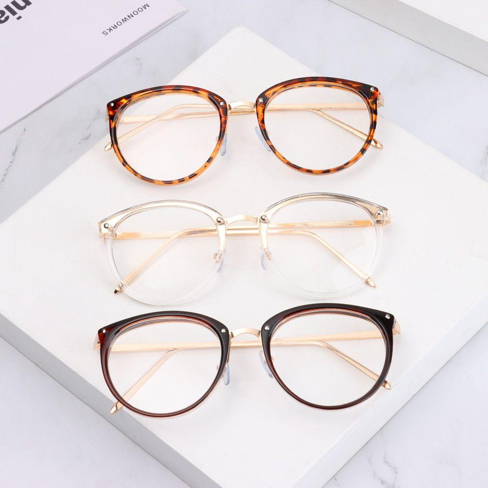 Kính Mát Gọng Kim Loại Họa Tiết Da Báo Phong Cách Retro