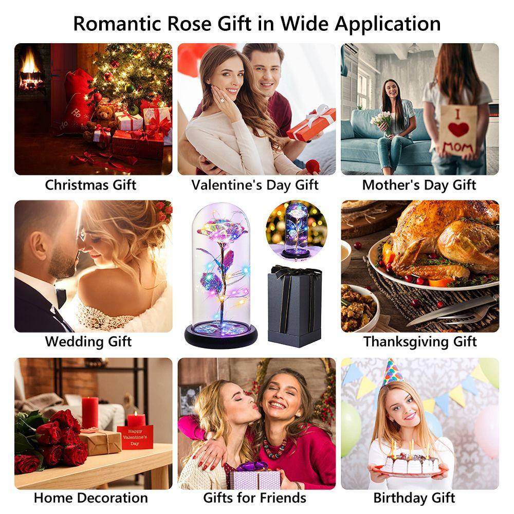KUNHEV Quà Tặng Sinh Nhật / Valentine Hình Hoa Hồng Bằng Kính Dành Cho Mẹ
