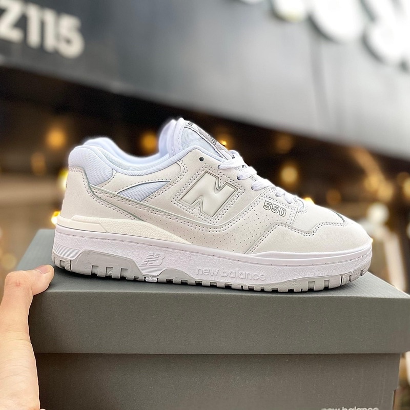 Giày Thể Thao Sneaker NB 550 trắng xám bản cao cấp ảnh thật shop tự chụp hộp xám