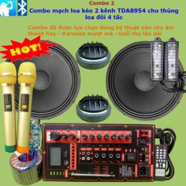 Combo mạch loa kéo 2 kênh TDA8954 4 tấc đôi