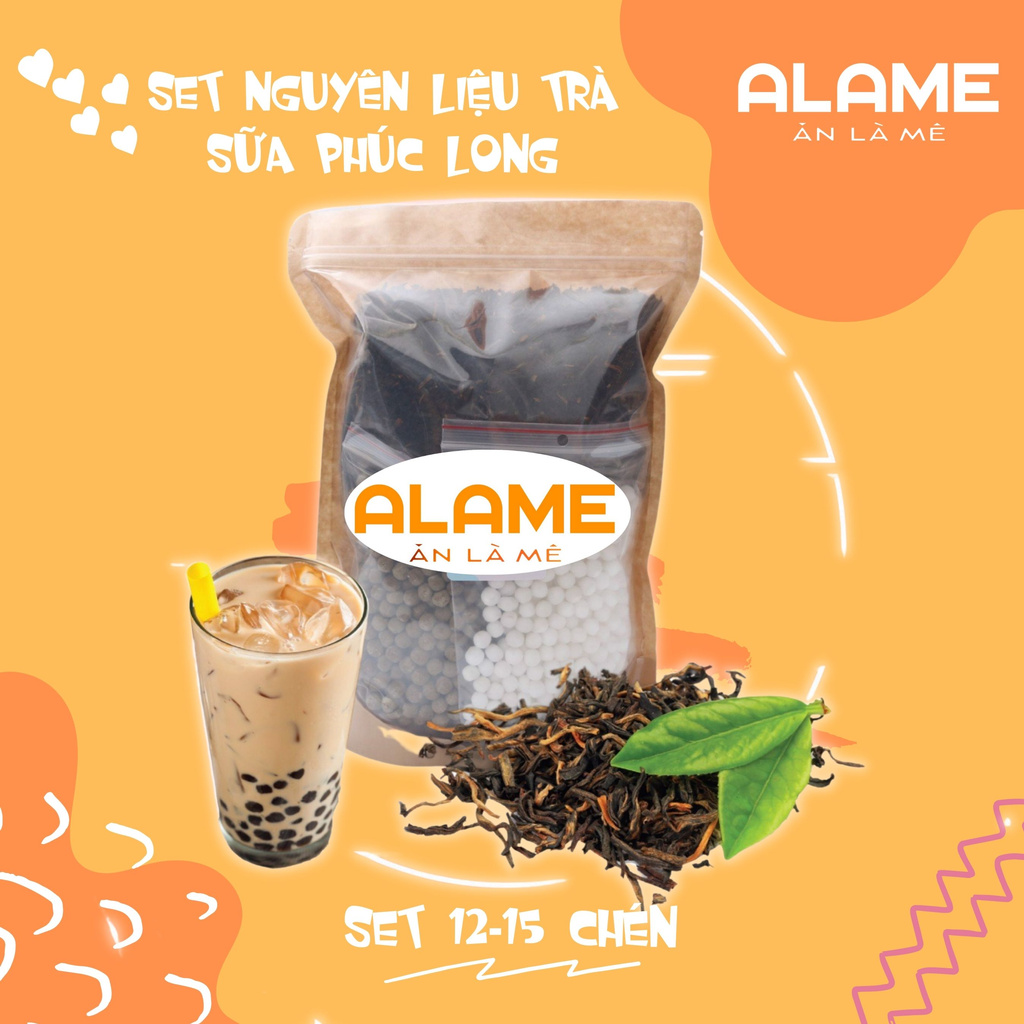 SET NGUYÊN LIỆU PHA TRÀ SỮA PHÚC LONG (Set 12 - 15 chén) tại ALAME, Nấu ăn & làm bánh, nấu và l