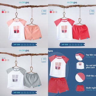Bộ cộc tay Jaclan bé gái cotton hữu cơ Mompa 2021