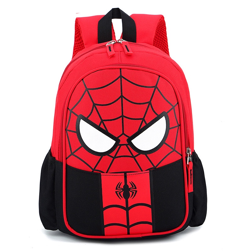 Ba Lô In Hình Người Nhện Có Túi Bên Hông Cho Bé Trai Bé Gái Đi Học Du Lịch