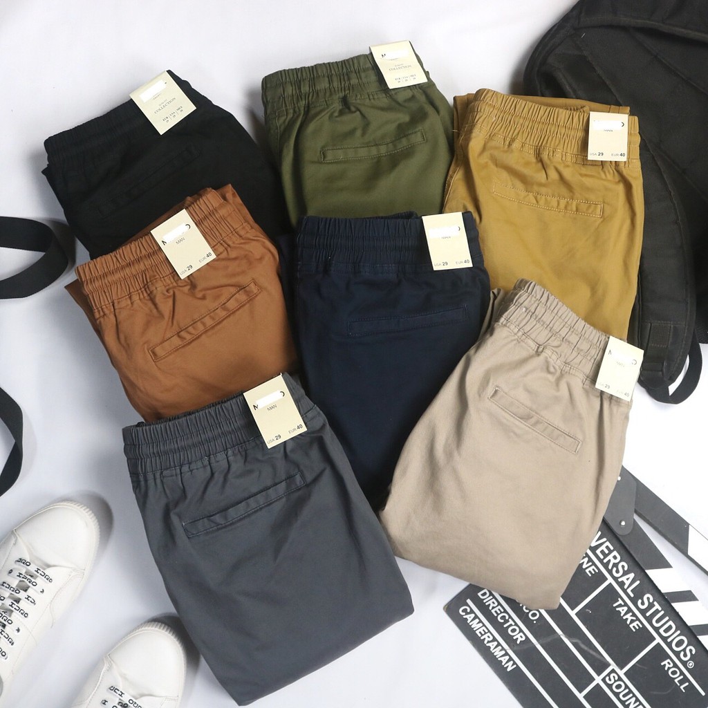 Quần jogger kaki zip - Chất kaki đẹp, dày dặn co giãn, bao bền